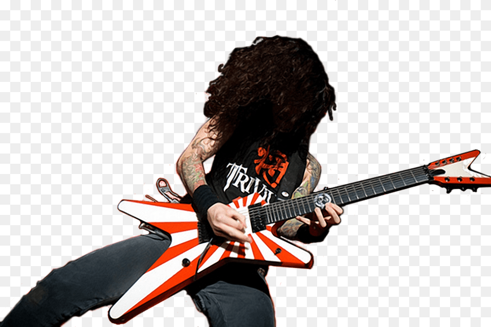 Slash Red White Guitar, Musical Instrument, Adult, Person, Woman Free Png