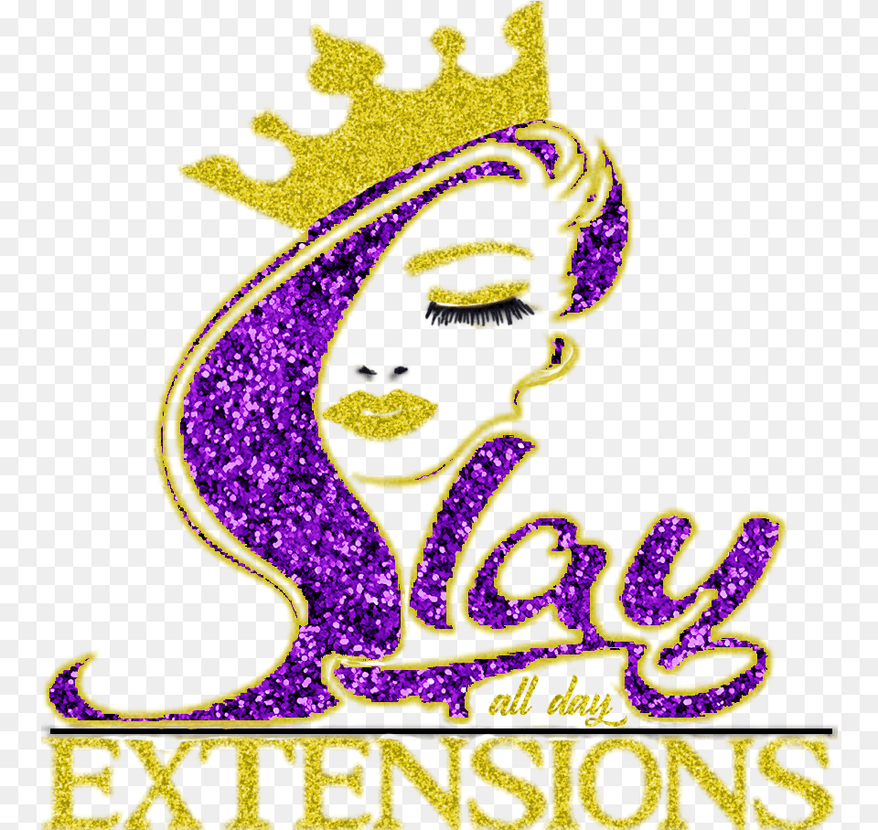 Slay All Day Hair Extensions Transparent Hair Extensions Logo, Carnival, Mardi Gras, Crowd, Person Png Image