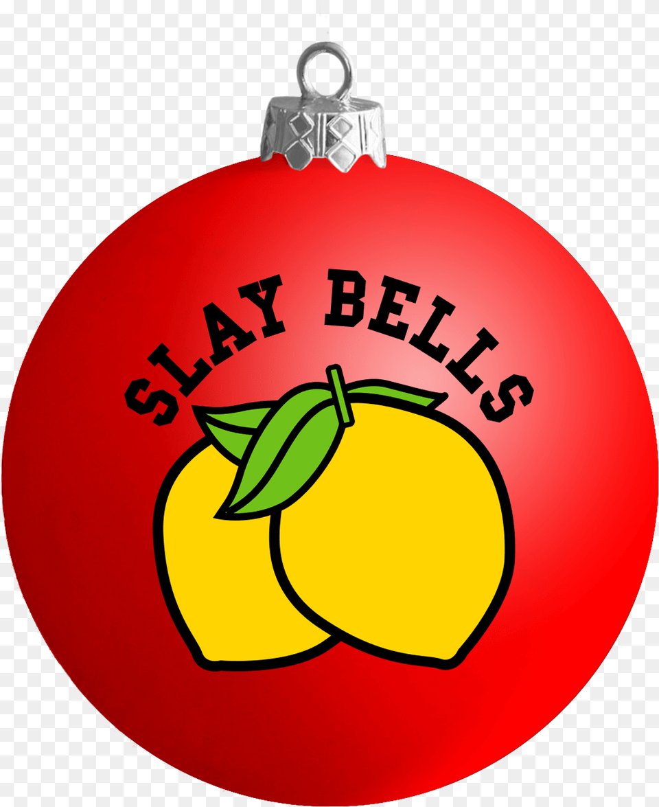 Slay Bells Red Satin Ball Ornament 12 Us Beyonce Christmas Ornament, Food, Fruit, Plant, Produce Free Png