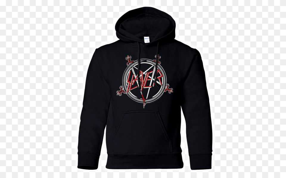 Slayer Hooded Sweater Pentagram Official Hooded Sweatshirt Slayer, Clothing, Hood, Hoodie, Knitwear Png
