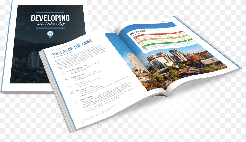 Slcrda Developing Salt Lake City Brochure Brochure Mockup, Advertisement, Book, Poster, Publication Png Image