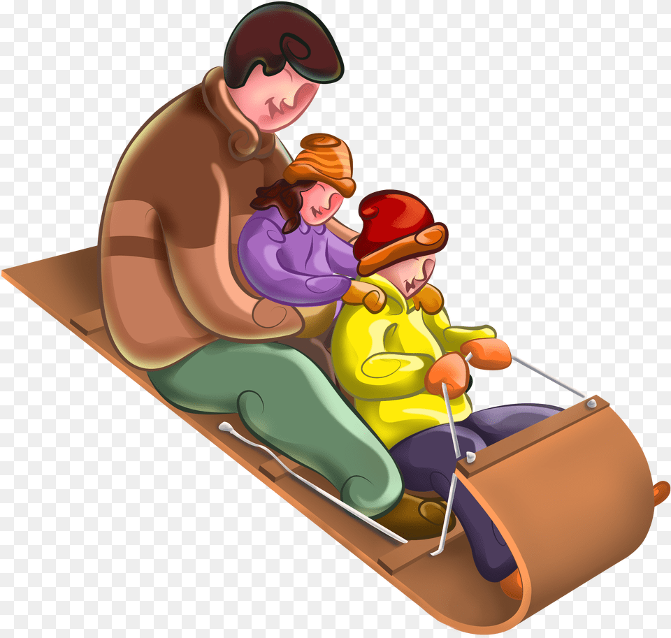 Sled Ride B Sledding Clipart Transparent, Baby, Person Free Png Download
