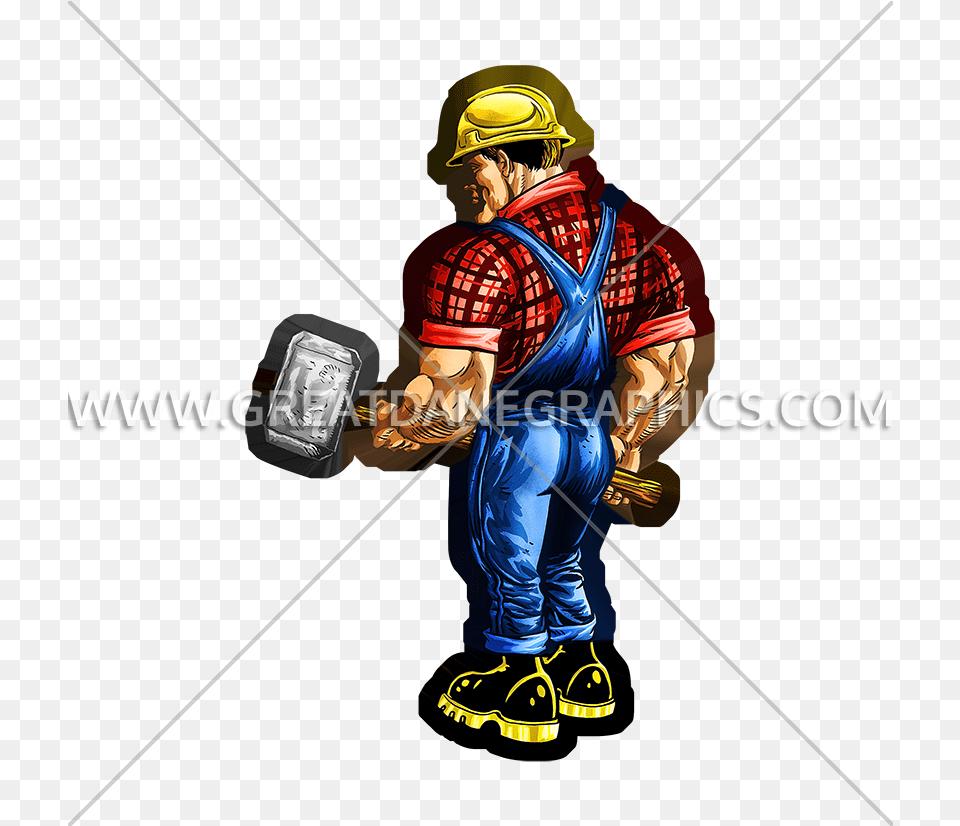 Sledge Hammer Cartoon, Clothing, Person, People, Hardhat Png