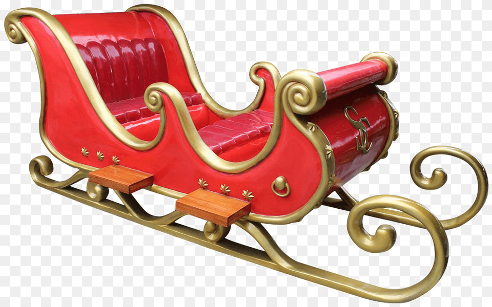 Sledvehiclefictional Charactersanta Claus Santas Sleigh, Furniture, Machine, Wheel, Sled Png