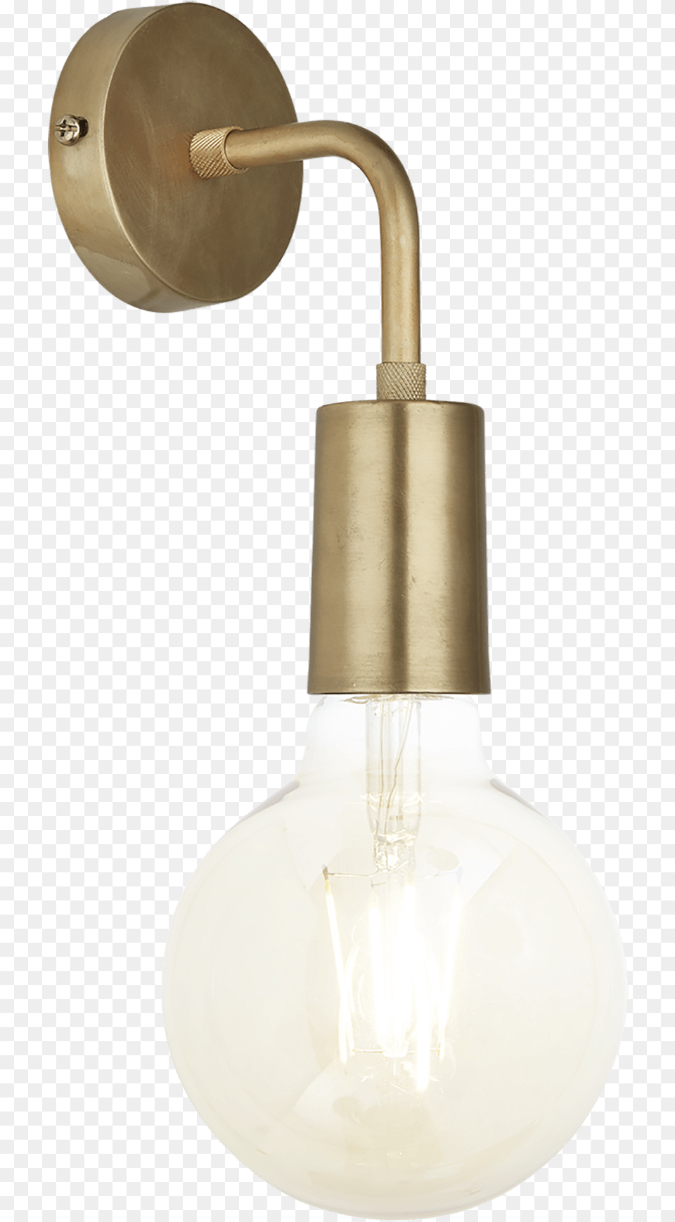 Sleek Edison Wall Light Brass Medene Svetlo Na Zed, Light Fixture, Lamp Free Transparent Png