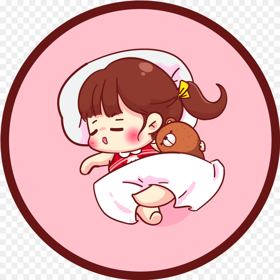 Sleeping Anime Girl Kids Vinyl Rug Sleepy Anime Girl Cute, Baby, Face, Head, Person Free Png Download