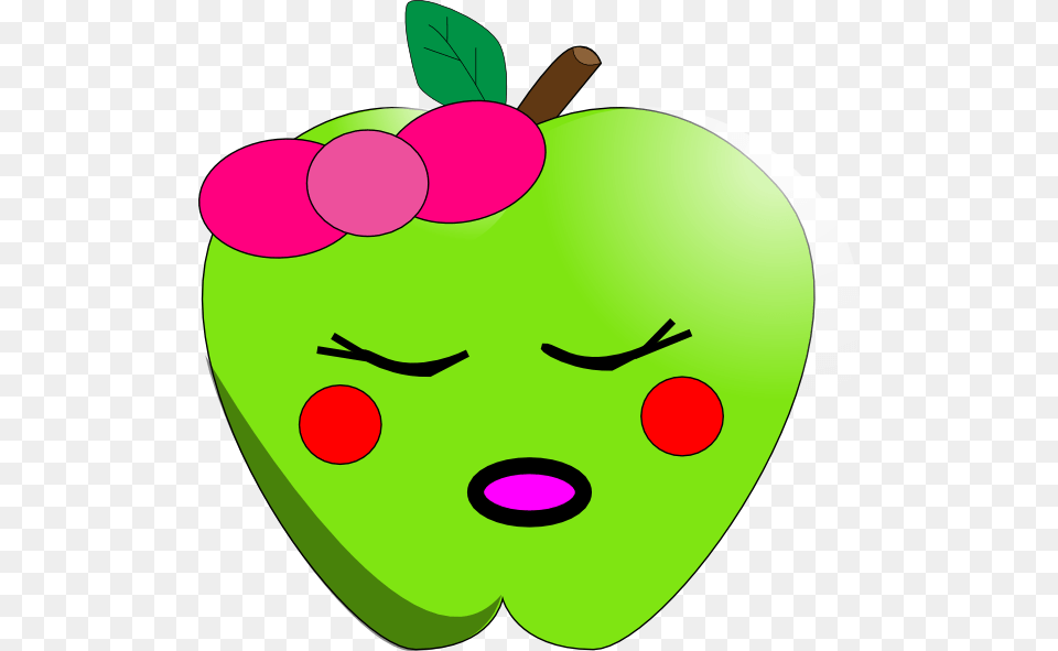 Sleeping Apple Apple Clipart With Face, Food, Fruit, Plant, Produce Png