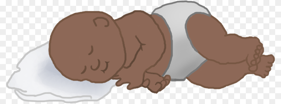 Sleeping Baby Clipart On Pillow No Hair Illustration, Person, Diaper, Face, Head Free Png