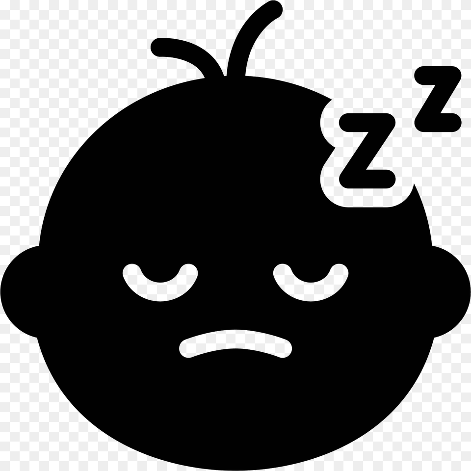 Sleeping Baby Filled Icon Emoticon Negro Durmiendo, Gray Free Transparent Png