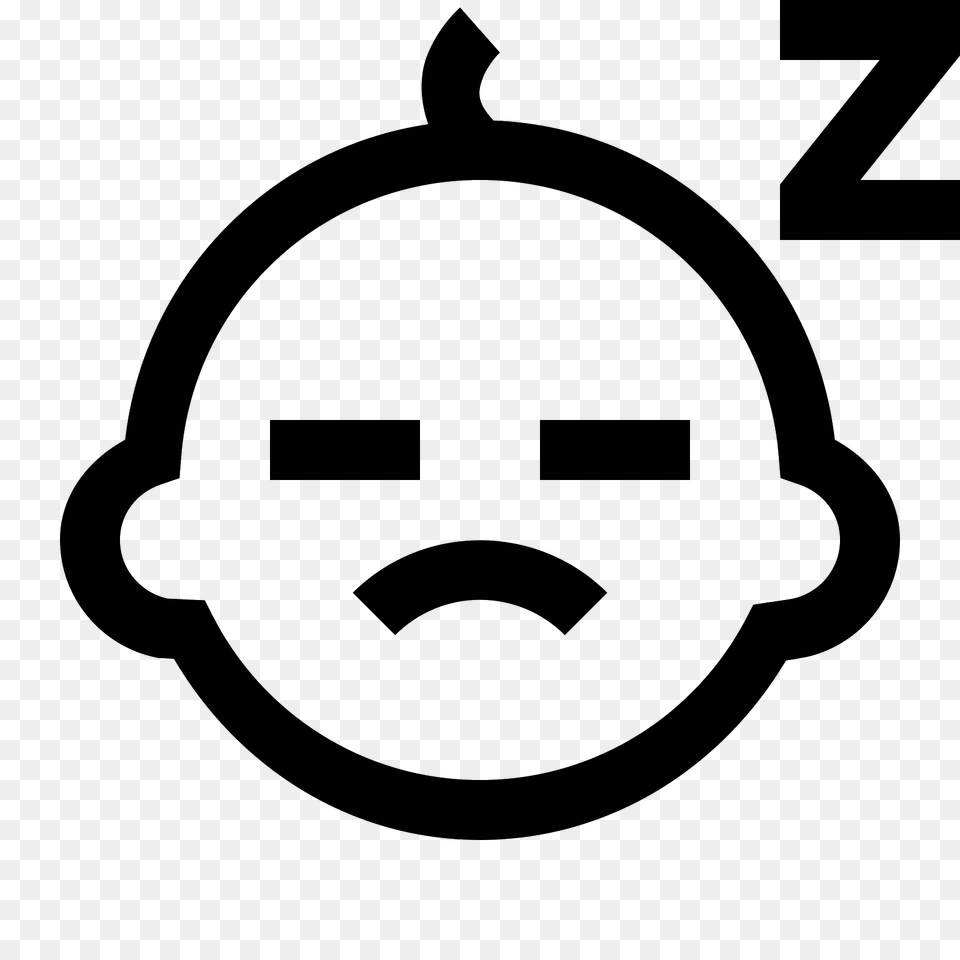 Sleeping Baby Icon, Gray Free Png