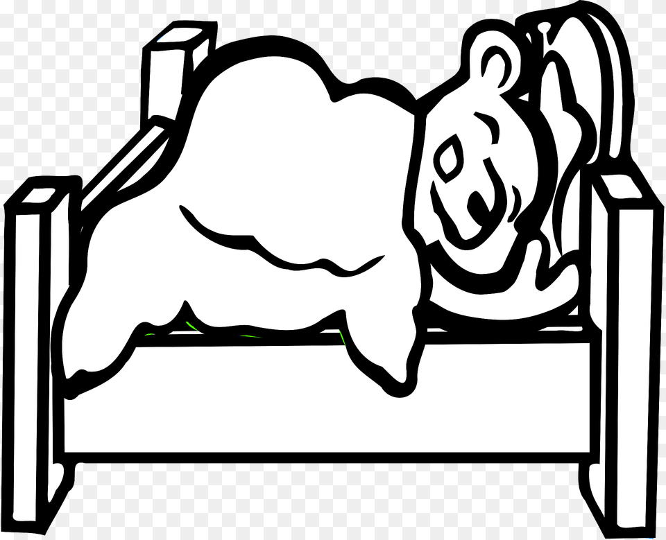 Sleeping Bear Black And White Clipart, Person Png