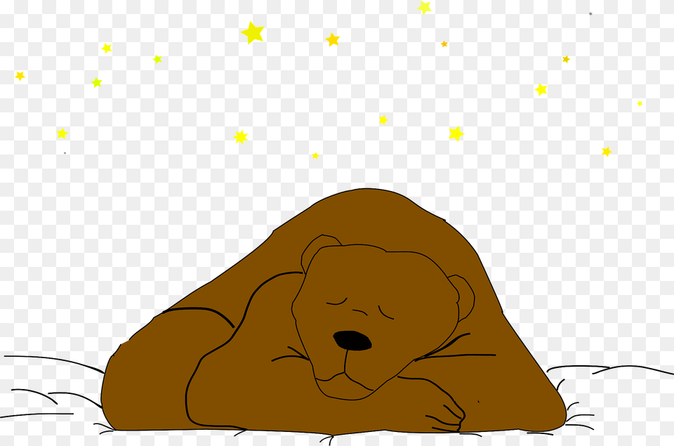 Sleeping Bear Under The Stars Clipart, Cartoon, Face, Head, Person Free Png