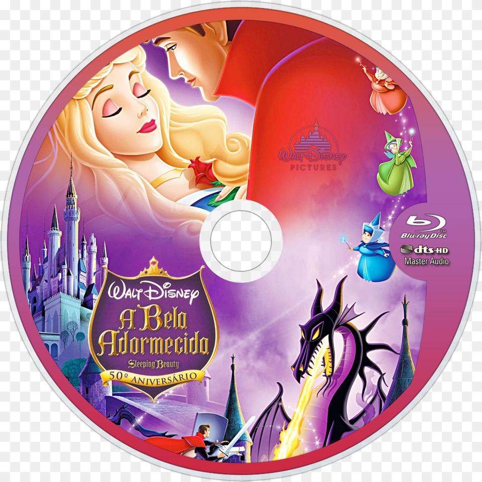 Sleeping Beauty Blu Ray Label, Disk, Dvd, Baby, Person Png Image