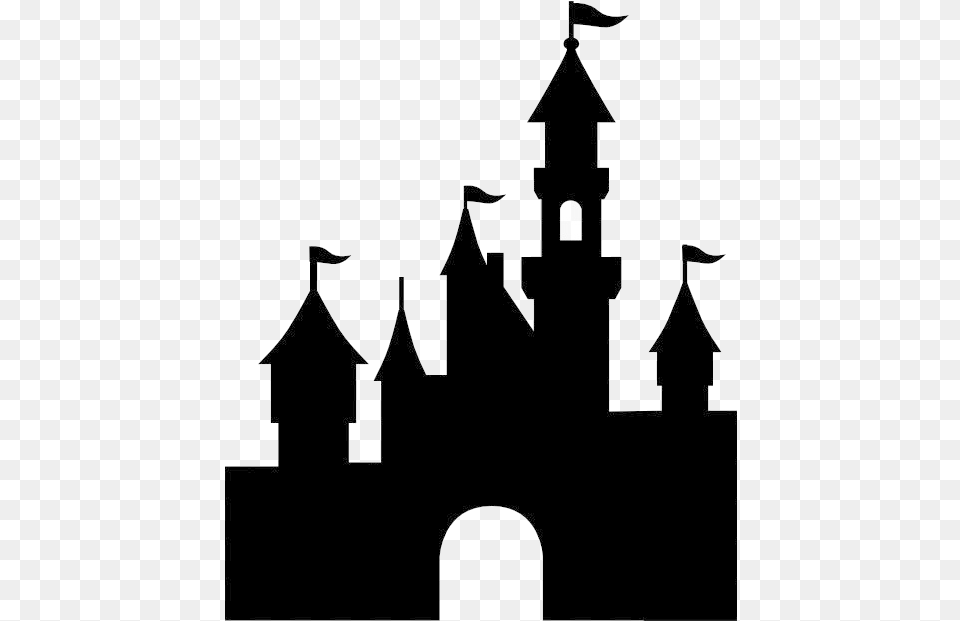 Sleeping Beauty Castle Silhouette Cartoons Disney Castle Silhouette, Architecture, Bell Tower, Building, Tower Free Transparent Png