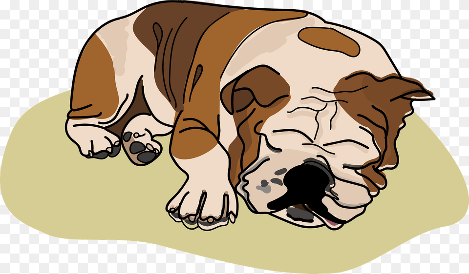 Sleeping Bulldog Clipart, Animal, Mammal, Canine, Pet Free Png