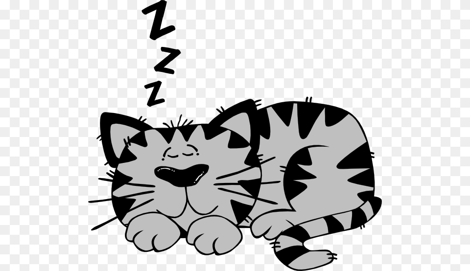 Sleeping Cat Clipart Black And White, Stencil, Electronics, Hardware, Baby Free Png