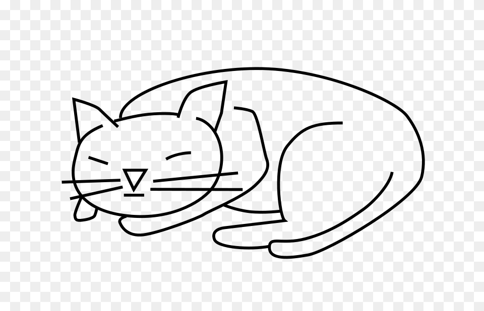 Sleeping Cat Vector, Gray Free Png Download