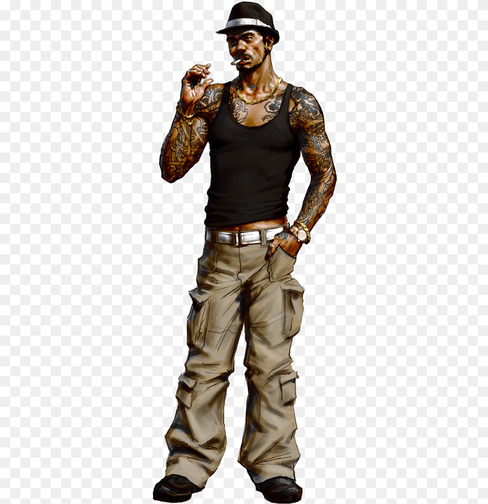 Sleeping Dogs Personnages, Tattoo, Clothing, Skin, Person Free Transparent Png