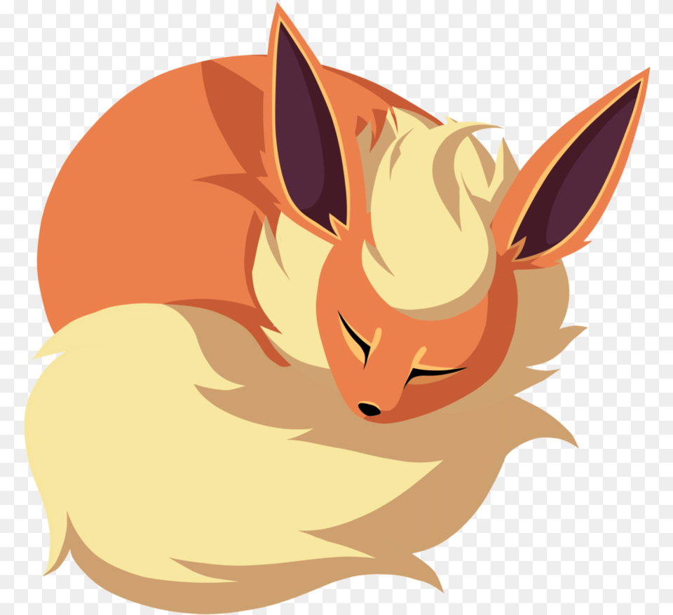 Sleeping Flareon, Baby, Person, Animal, Mammal Png Image