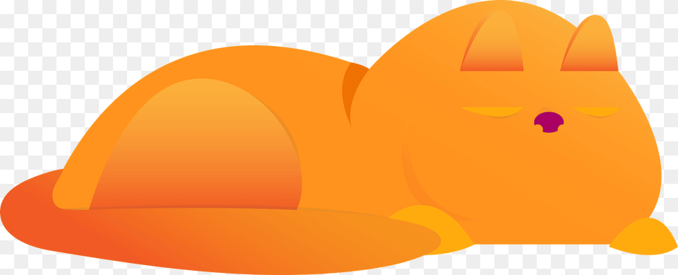 Sleeping Ginger Cat Clipart, Animal, Mammal Free Png