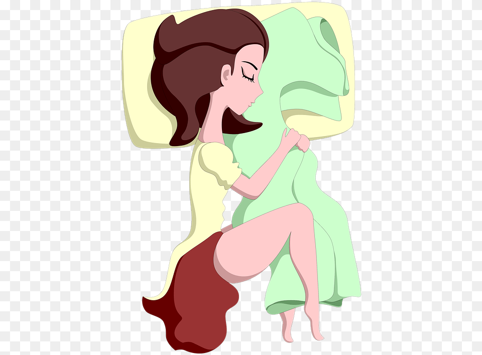 Sleeping Girl Menstruation Dream Bed Hug Diferencia Del Sangrado De Implantacion Y La Menstruacion, Baby, Person, Face, Head Png Image