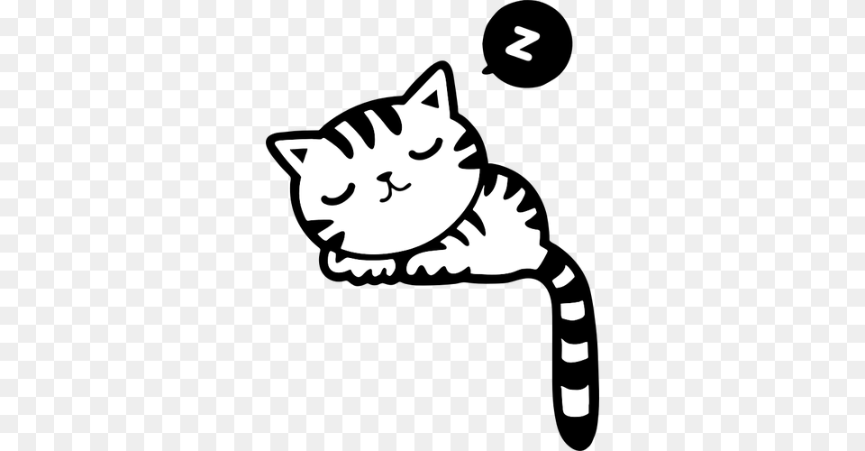 Sleeping Kitty, Stencil, Baby, Person, Face Free Png