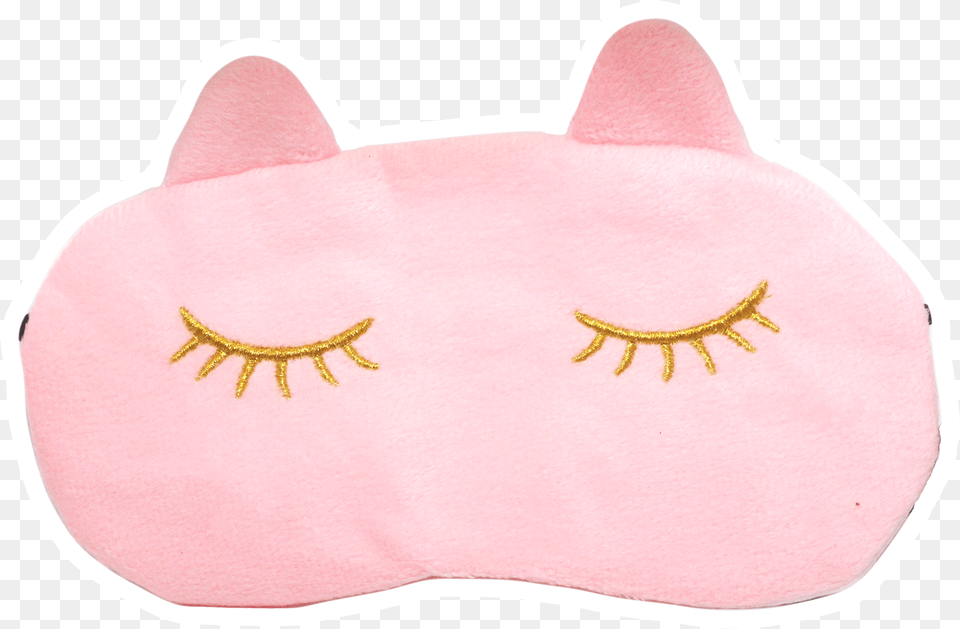 Sleeping Kitty Pretty Lashes Sleeping Mask Plush, Cushion, Home Decor, Animal, Insect Free Transparent Png