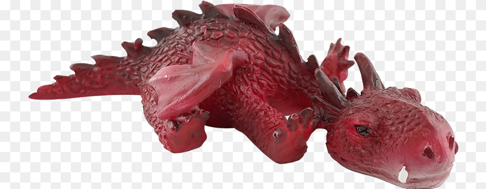 Sleeping Mini Red Dragon Statue Triceratops, Animal, Fish, Sea Life Free Png Download