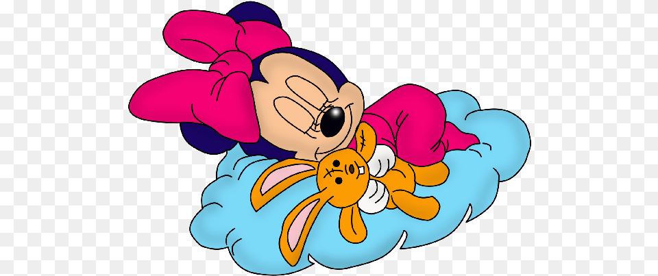 Sleeping Minnie Mouse Cartoon, Baby, Person, Face, Head Free Png