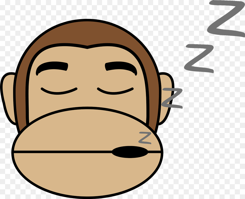 Sleeping Monkey Face Clipart, Baby, Person, Head, Food Png