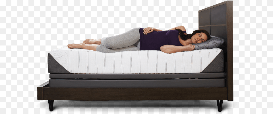 Sleeping On Bed Side View, Furniture, Adult, Female, Person Free Png Download