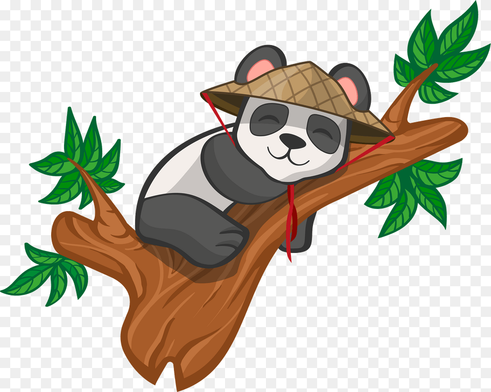 Sleeping Panda Clipart, Plant, Leaf, Cartoon, Nature Free Transparent Png