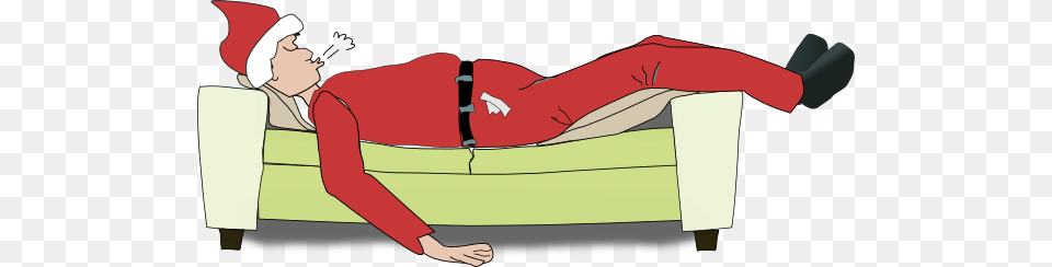 Sleeping Santa Clip Art, Couch, Furniture, Person, Face Free Transparent Png