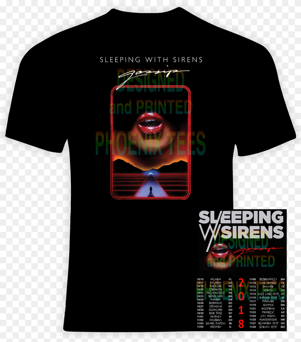 Sleeping With Sirens 2018 Concert Tour Gossip T Shirt Slayer 2018 Tour Shirt, Clothing, T-shirt Free Png