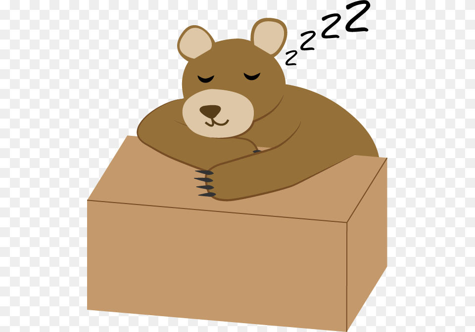 Sleepy Bear Illustration, Animal, Mammal, Wildlife, Box Png Image