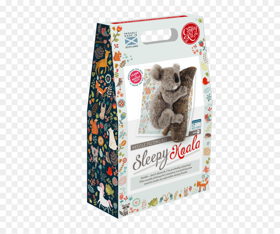 Sleepy Koala Needle Felting Kit By The Crafty Company Needle Felted Blue Tit Kit, Box, Plush, Toy, Cardboard Free Transparent Png