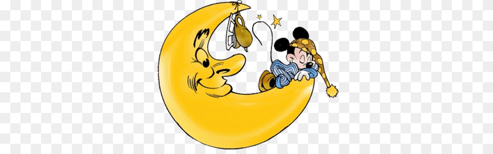 Sleepy Moon Clipart, Banana, Food, Fruit, Plant Free Transparent Png