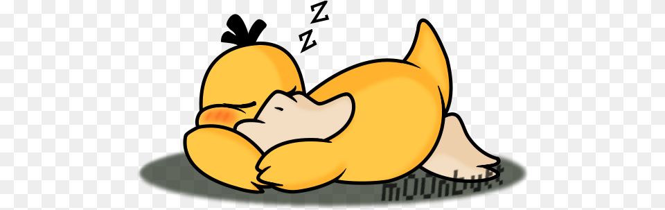 Sleepy Psyduck Weasyl, Person, Sleeping, Food, Fruit Free Png