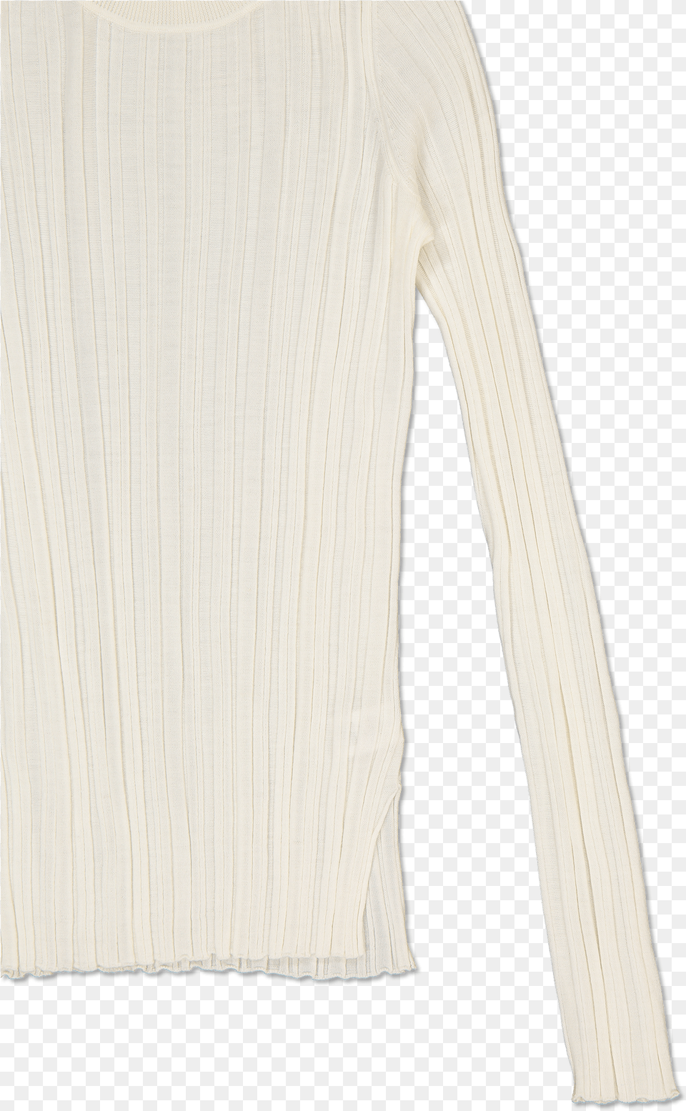 Sleeve Detail Of Helmut Lang Rib Crewneck Top Cardigan, Blouse, Clothing, Long Sleeve, Knitwear Png