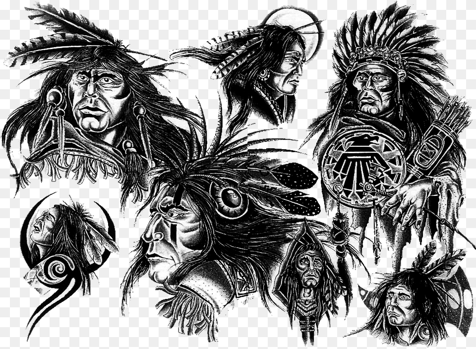 Sleeve Tattoo Americans In Native American Tribal Chief Tattoo, Adult, Person, Female, Woman Png