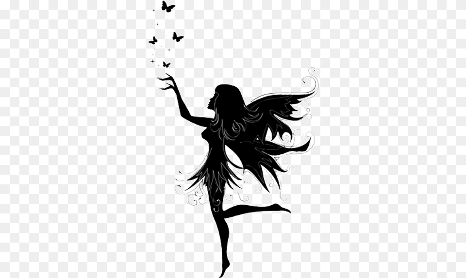 Sleeve Tattoo Fairy Design Tinker Bell Background Fairy, Dancing, Leisure Activities, Person, Silhouette Free Transparent Png