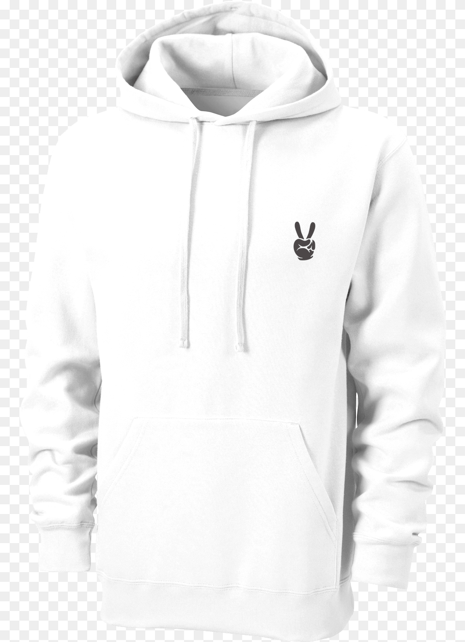 Sleeved T Shirt Hoodie White, Clothing, Hood, Knitwear, Sweater Free Png Download