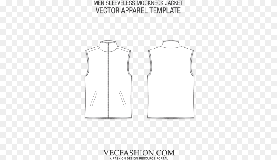 Sleeveless Bomber Jacket Template, Clothing, Vest, Undershirt, Lifejacket Png Image