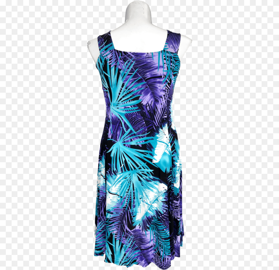 Sleeveless Fit And Flare Dress In Purple And Aqua Day Dress, Clothing, Formal Wear, Adult, Female Free Png Download