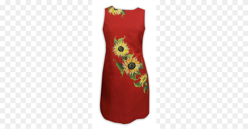 Sleeveless Red Sun Flower Dress Pattern, Clothing, Plant, Art, Floral Design Free Transparent Png