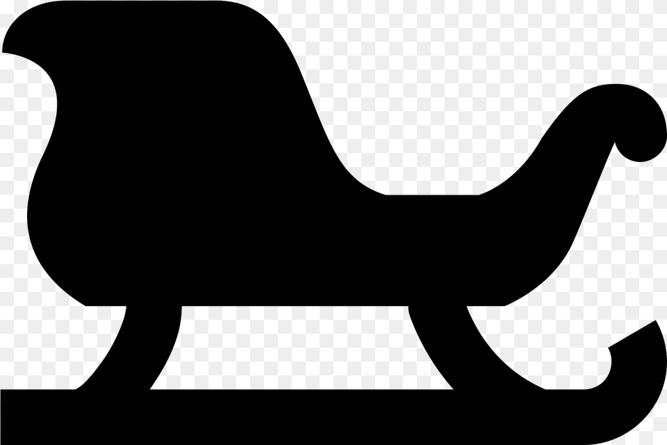 Sleigh Clipart Empty Outline Of A Sleigh, Gray Png