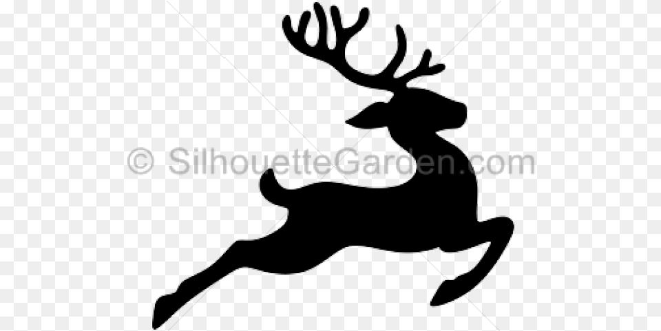 Sleigh Clipart Flying Reindeer Reindeer Stencil, Animal, Deer, Mammal, Wildlife Free Transparent Png