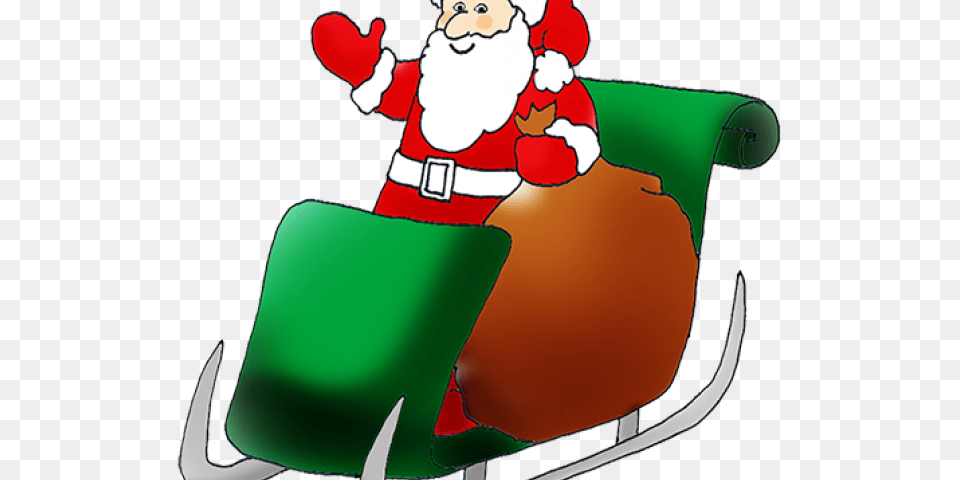 Sleigh Clipart Green Santa, Baby, Person, Sled, Face Free Png Download