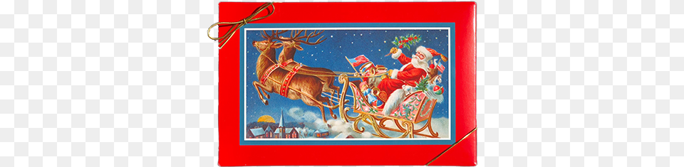 Sleigh Gift Box Victorian Christmas Cards Santa, Animal, Deer, Mammal, Wildlife Png