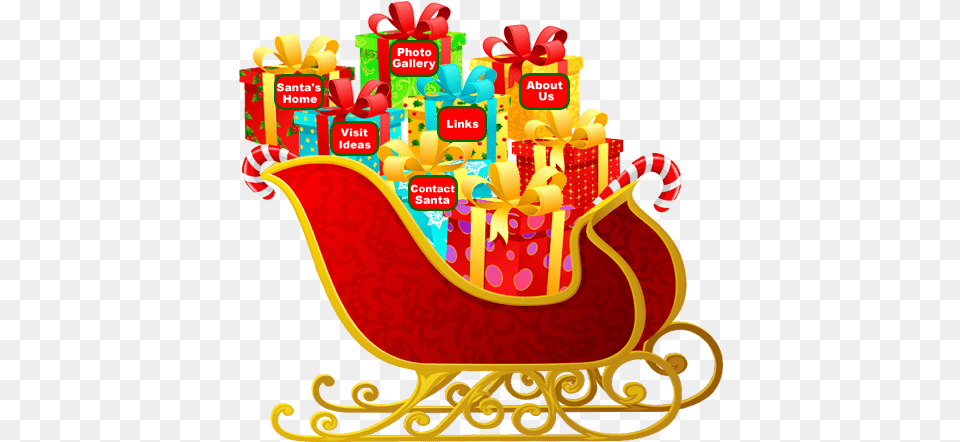 Sleigh Santa Sleigh With Gifts Full Size Christmas Top 100 2009, Birthday Cake, Cake, Cream, Dessert Free Transparent Png